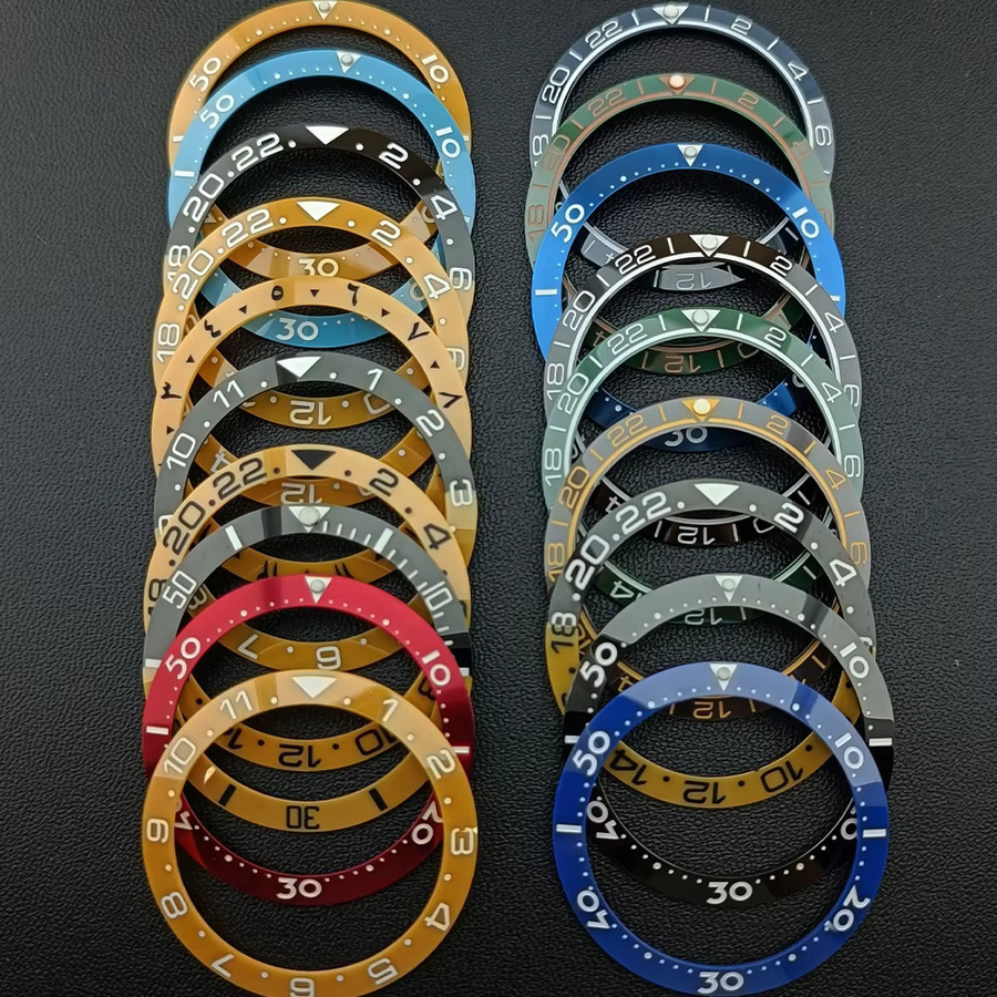 Dwayne Campbell GMT Taucheruhr-Einsatz, Keramik/Aluminium, Blau, 38 mm - Bild 2