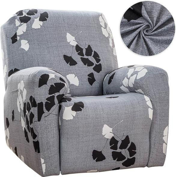 Lellen Stretch-Liegesofabezug mit floralem Muster für 1 Sitz, abnehmbarer Schonbezug für Relax-Sessel aus 100% Polyester - Bild 1