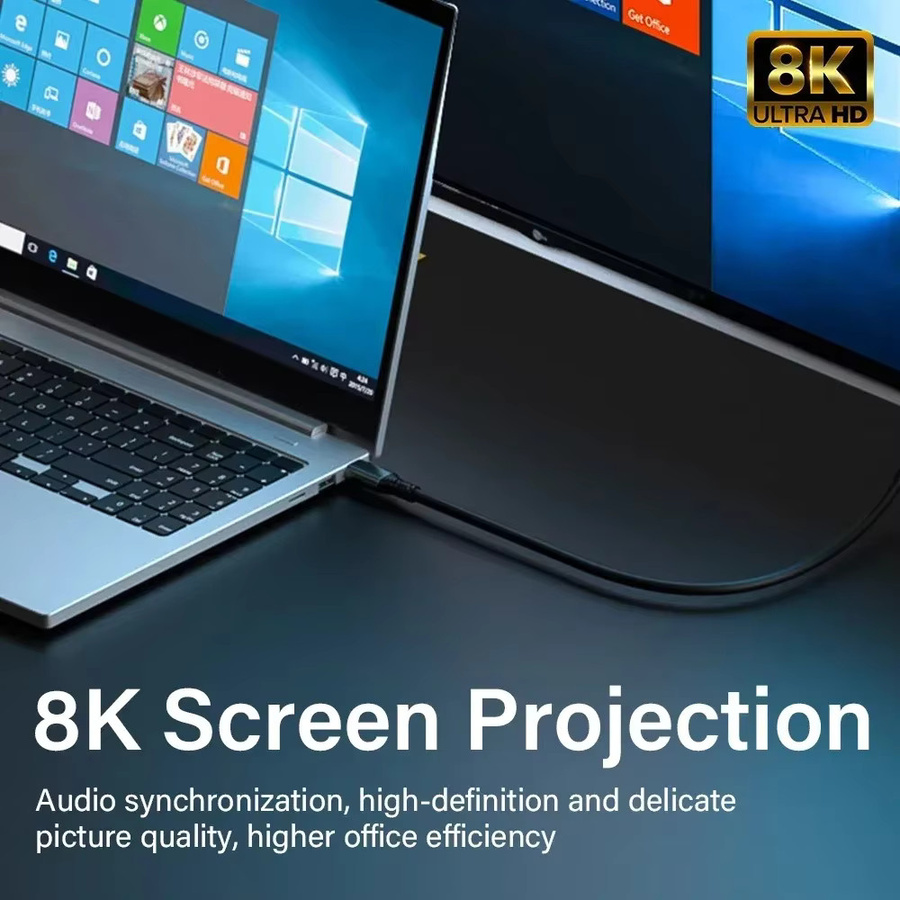 PD100W USB 3.2 Typ C auf Typ C Kabel mit 20 Gbit/s und Thunderbolt 3 Kompatibilität, 8K 60 Hz Datenkabel in Schwarz - Bild 3