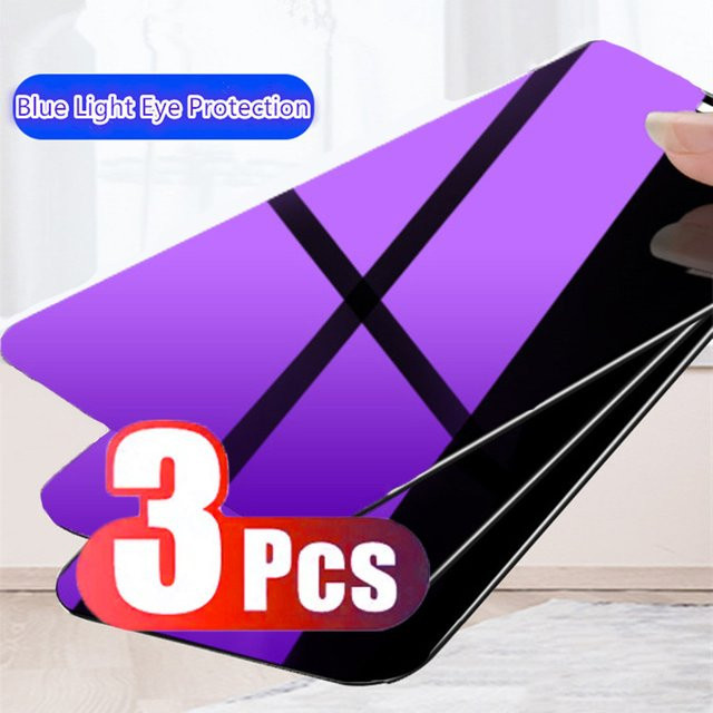 3er Set Anti-Blaulicht Panzerglas Displayschutzfolie für Apple iPhone 17 16 15 14 13 12 11 Pro Max Mini X Xs XR Plus in Transparent - Bild 1