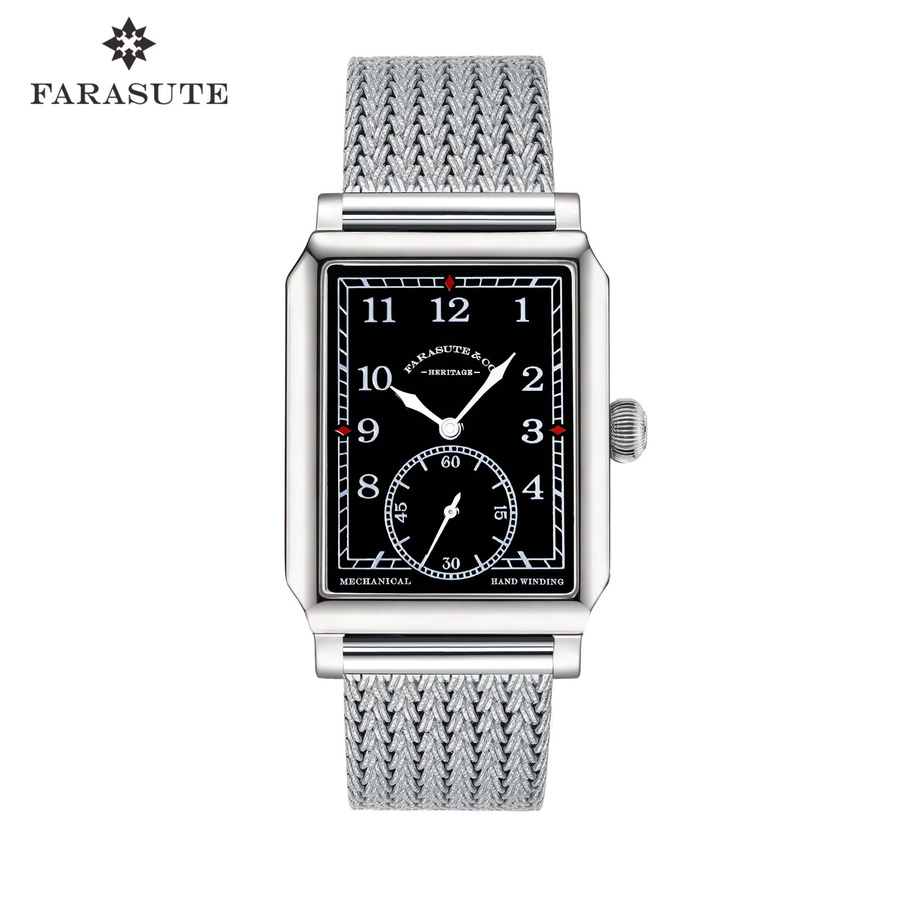 FARASUTE Armbanduhr Edelstahl, Handaufzug, Saphirglas, Schwarz, Herren - Bild 2