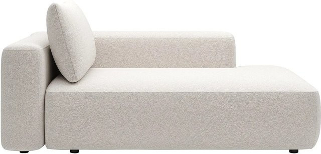 Vente-unique Recamiere Daviso ohne Schlaffunktion in Cremefarben mit Mèlange-Stoff, Breite: 185 cm, Tiefe: 119 cm, Höhe: 84 cm - Bild 1