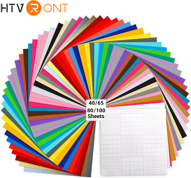 HTVRONT Permanent-Klebefolien-Set aus selbstklebendem Vinyl mit Transferfolien für Partydekorationen und Aufkleber, B: 30,48 cm x H: 30,48 cm - Bild 1