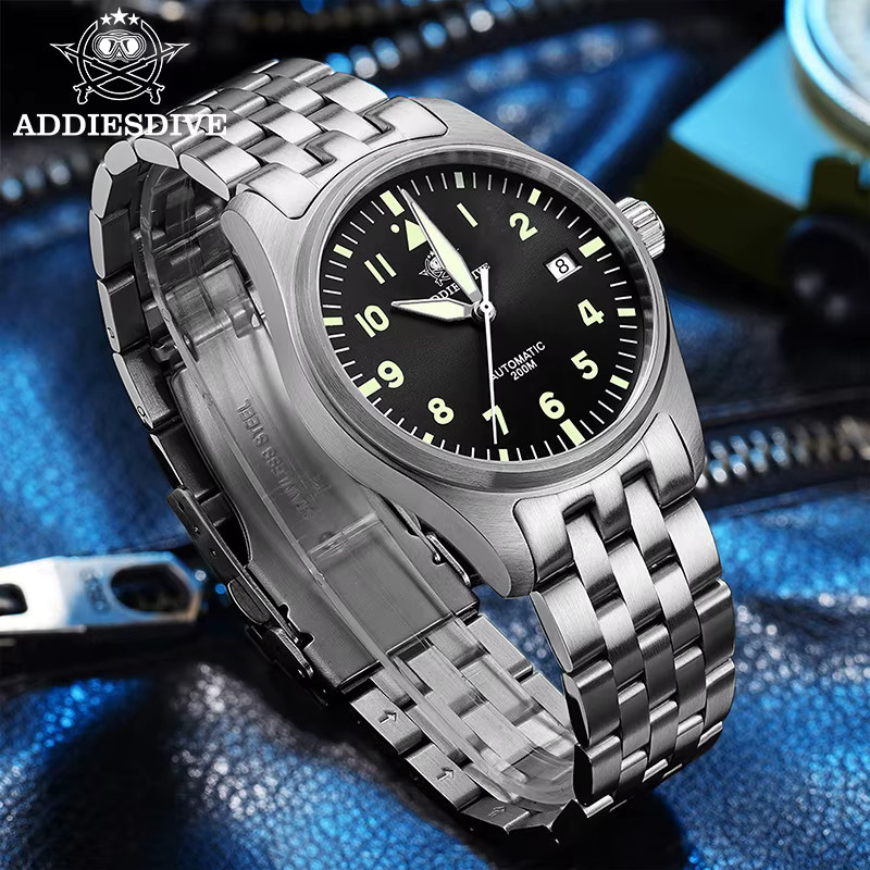 ADDIESDIVE Armbanduhr, Automatik, Edelstahl, Schwarz, Herren - Bild 2
