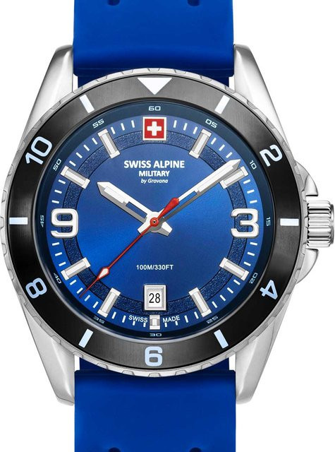 Swiss Alpine Military Herrenuhr, Quarz, Edelstahl, blau, 42 mm, 10 ATM - Bild 1
