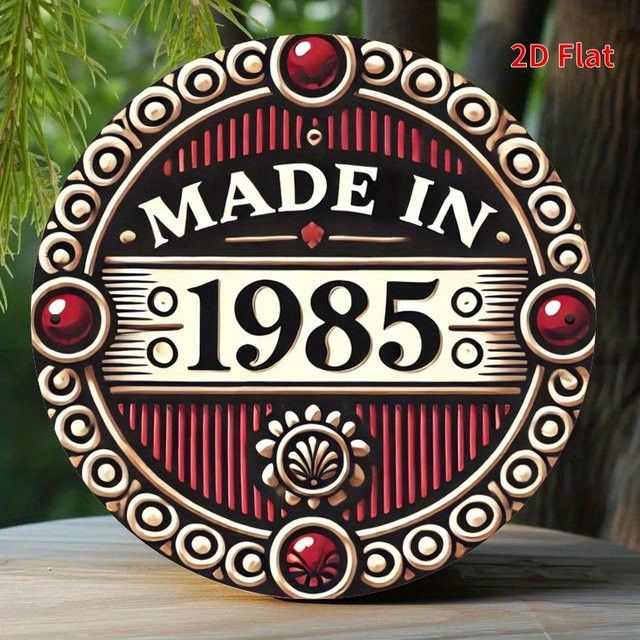 Potdemiel Vintage 1985 Retro-Metallschild in Rot und Schwarz - Bild 1