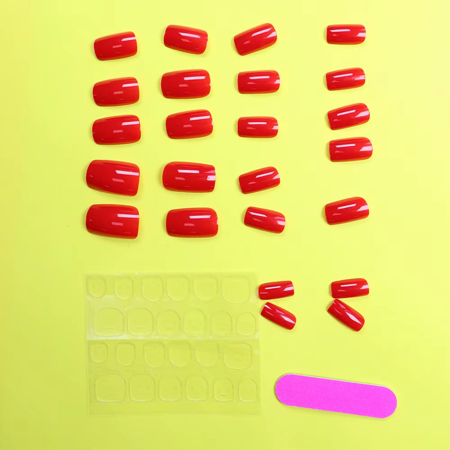 ARTAUG Nagelset, Rot, Quadratisch, 24 Stück - Bild 2