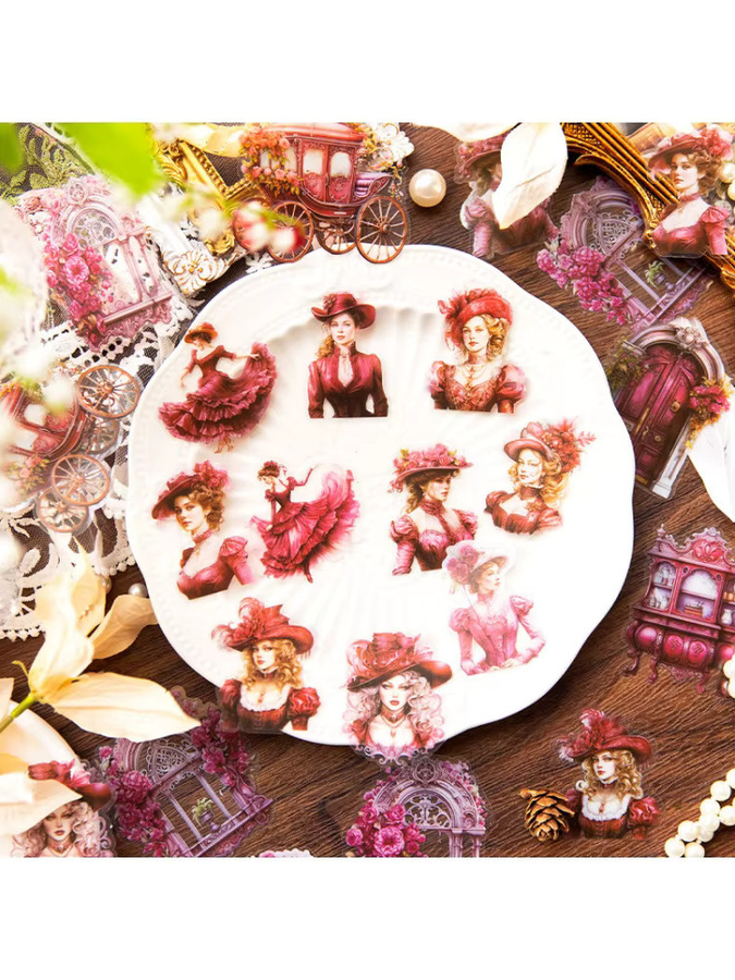 30 Stück Retro Prinzessinnen-Aufkleber in Multicolour für Scrapbooking und DIY-Projekte - Bild 5
