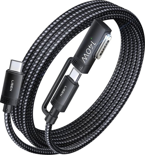 Lisen USB-C auf MagSafe 3 Ladekabel, 140W, 2m, Grau - Bild 1