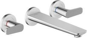 Hansgrohe Axor Citterio cubic cut 3-Loch-Wannenarmatur mit zwei Griffen, Chrom, Wandmontage - Bild 1