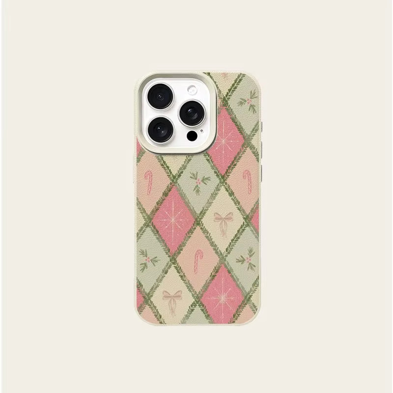 Anti-Drop TPU Handyhülle mit Schleife und Weihnachts-Zuckerstangenmuster für Apple iPhone 17 16 14 13 12 11 Air Pro Max Plus Serie in Beige und Multicolour - Bild 3