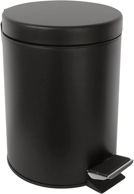 Brillantbad BARK Abfalleimer Messing Schwarz mit Soft Close und Pedal, 3 Liter, B/T/H: 17,0 x 17,0 x 25,5 cm - Bild 1