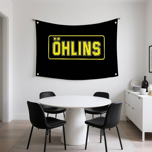 Ohlinss Performance Technology Rennwagen-Flagge in Schwarz, rechteckige Textil-Dekoration für Zuhause und Outdoor, B/H: 50 x 50 cm - Bild 1
