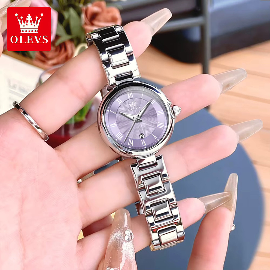 OLEVS Armbanduhr Quarz, Edelstahl, Silber, Damen, Analoguhr - Bild 4