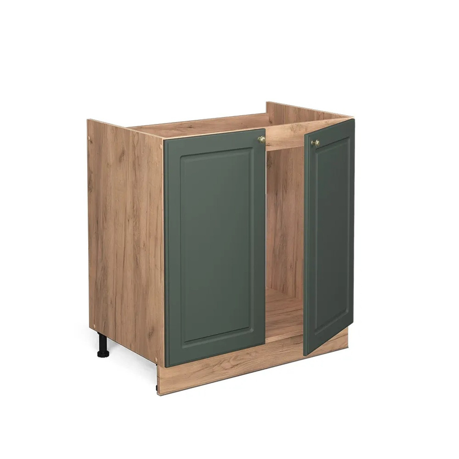 Vicco Spülenunterschrank Fame-Line in Landhaus-Optik, Farbe Anthrazit, Grün und Gold, B/T/H: 80 x 60 x 82 cm - Bild 2