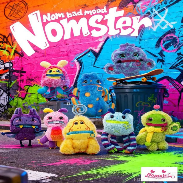 Nomster Nom Bad Mood Talking Toy Figur, Plüsch-Schlüsselanhänger, Einzelfigur - Bild 1
