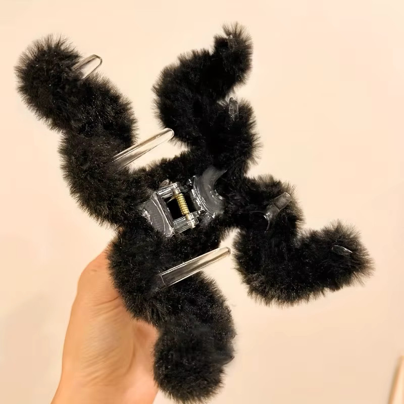 Haarspangen Plüsch-Klauen, 2er-Pack, schwarz - Bild 4