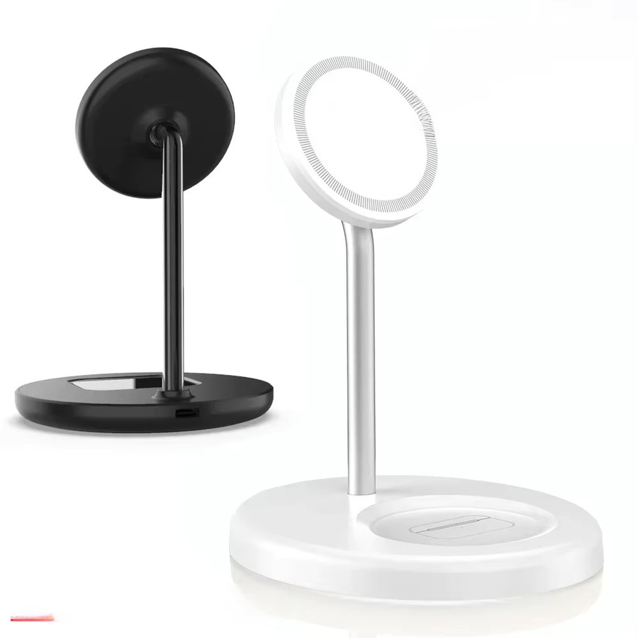 VIKEFON 2 in 1 Magnetische Kabellose Ladestation 30W Schnellladegerät für iPhone und AirPods in Schwarz oder Weiß - Bild 4