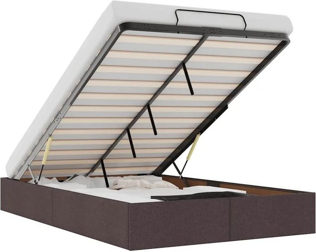 vidaXL Ottoman-Bett mit Lift-up-Funktion in Dunkelbraun, B/T/H: 120 x 190 x 140 cm - Bild 1