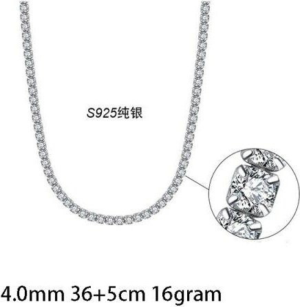 Halskette 925 Silber, Zirkonia, Damen - Bild 1