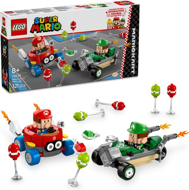 LEGO Super Mario Mario Kart Baby Mario vs. Baby Luigi Bausteinen ab 8 Jahren - Bild 3