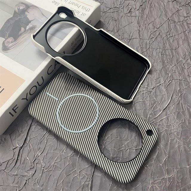Luxuriöse Halbrahmen-Handyhülle mit Carbonfaser-Textur aus PC für MagSafe, kompatibel mit OPPO Find X9, Find X8, Find X S Pro und Ultra, magnetische Abdeckung für kabelloses Laden - Bild 1