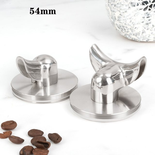 yuanirmo Kaffeegrifffilter 54 mm aus Edelstahl in Silber mit Bodenauslauf für Espresso Barista Zubehör mit Einzel- und Doppelauslauf - Bild 1