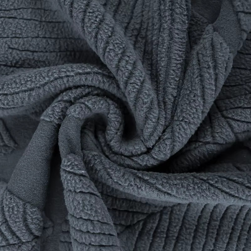 Yupartex Ottoman-Bezug aus Jacquard mit floralem Stretch-Blattmuster, runder und rutschfester Pouf-Überzug, waschbar - Bild 2