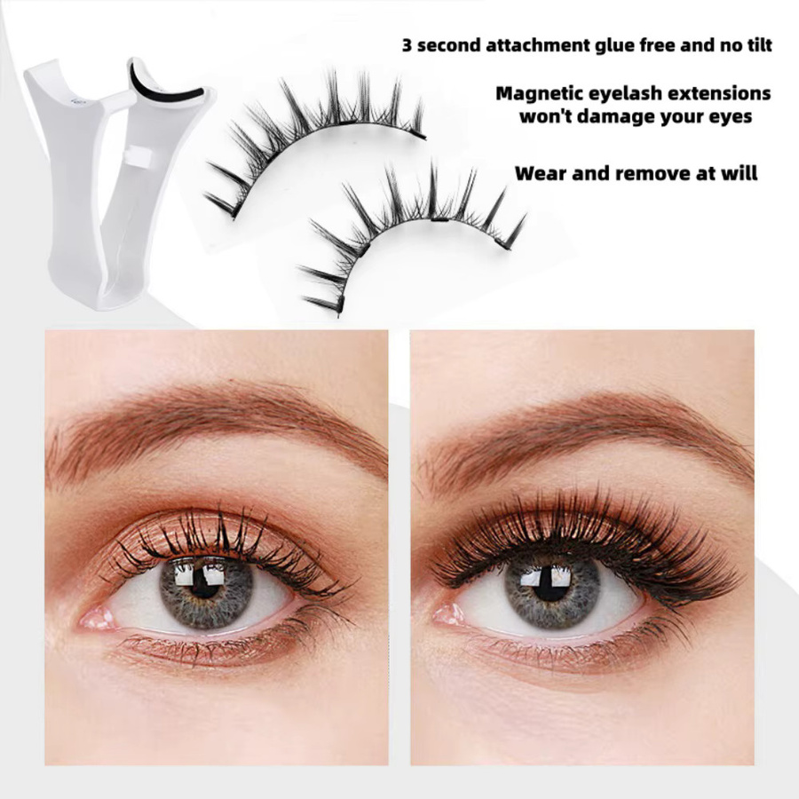 GIOIO Magnetische Wimpern, 2 Paar, natürlich, mit Pinzette - Bild 4