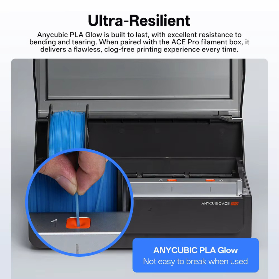 Anycubic Glow Filament PLA Leuchtendes 3D-Druckmaterial in Grün für FDM-Drucker - Bild 4