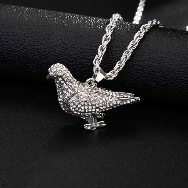 YIRAN Jewelry Anhänger Taube, Zirkon, zweifarbig, Unisex, black - Bild 1