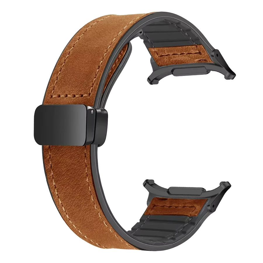 FancyWrist Uhrenarmband Leder-Silikon, Schwarz, Unisex - Bild 4