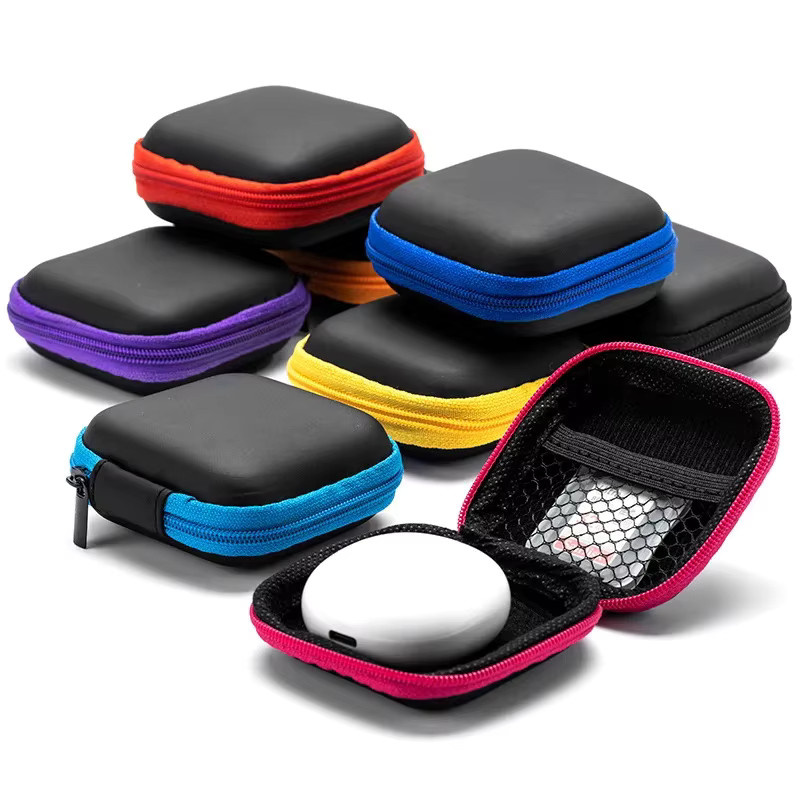 Tragbare und stoßfeste Hartschale-Kopfhörertasche in Orange für Headsets und Zubehör wie USB-C-Kabel und Speicherkarten - Bild 2