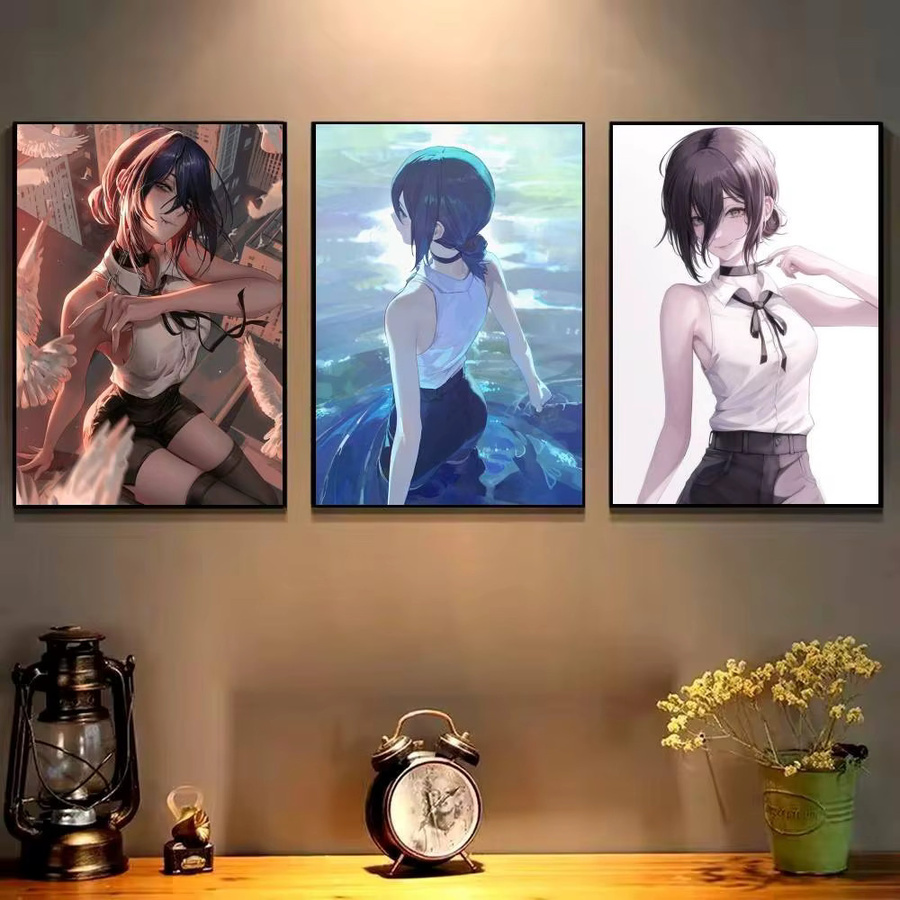 Anime Chainsaw Man Reze Poster Wandaufkleber Bilibili Dekoration Mehrfarbig - Bild 3