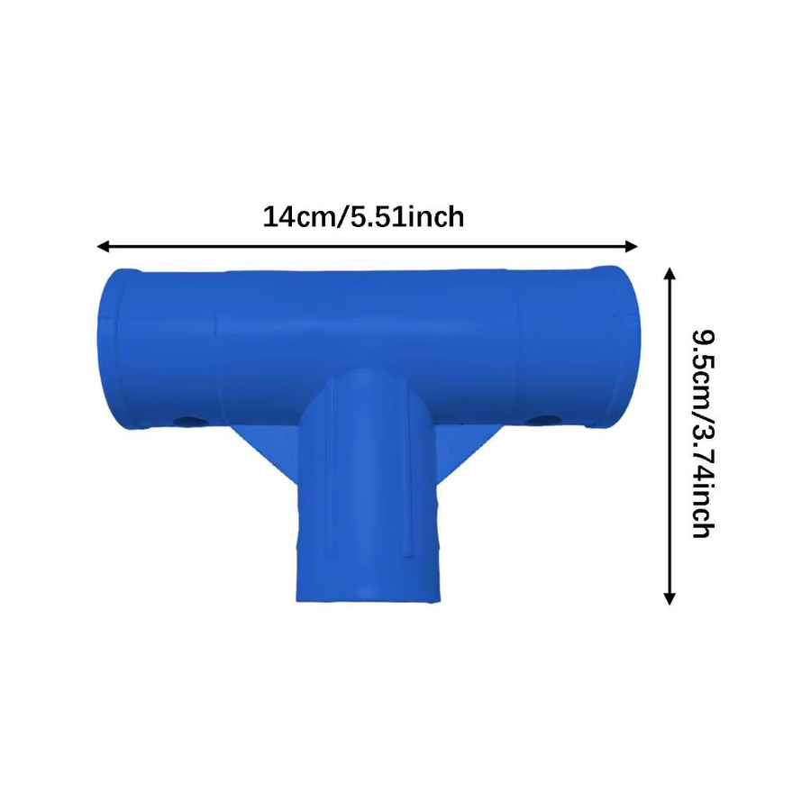 Intex Pool-Schlauchadapter Dreiwege-T-Stück aus Kunststoff, Weiß/Blau, Durchmesser: 38 mm - Bild 1