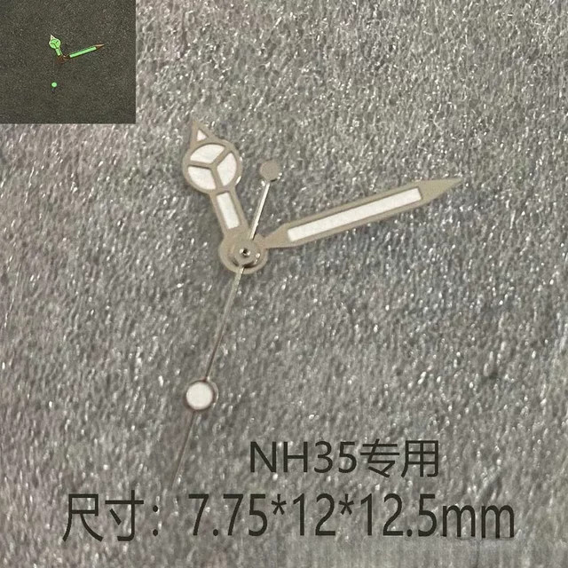 Uhrenzeiger, Silber, Grün leuchtend, für NH35/NH36 Uhrwerk - Bild 1