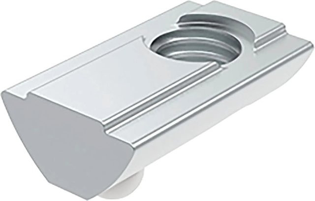 Fath Nutenstein Item System M4 Einschwenkbar mit Führungssteg und Federkugel, Nut 8, Stahl verzinkt, Silber, 10 Stück - Bild 1