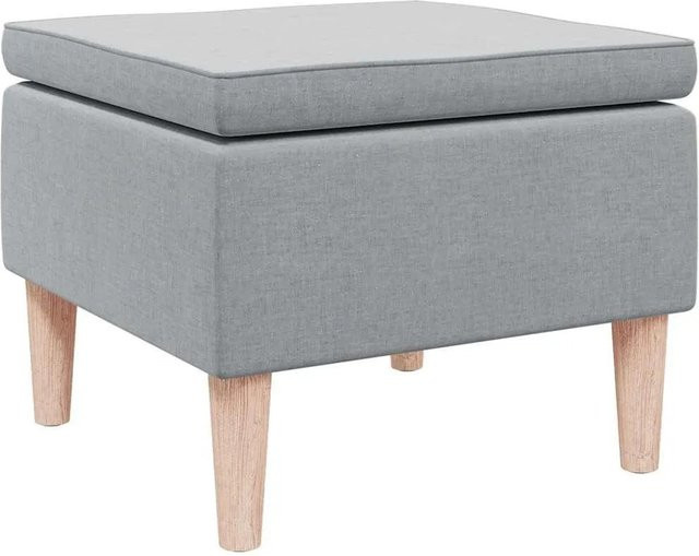 vidaXL Hocker Hellgrau mit Stoffbezug und Holzbeinen B: 52 cm, T: 42 cm, H: 42 cm - Bild 1