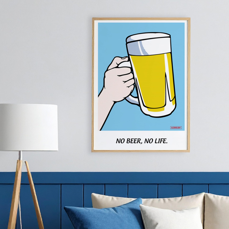 ALCOHOLIDAY Art Stilvoll Pop No No Life Poster von Nippon Collectibles in Blau, Skandinavischer Stil, Format A2 (42,0 x 59,4 cm) - Bild 3
