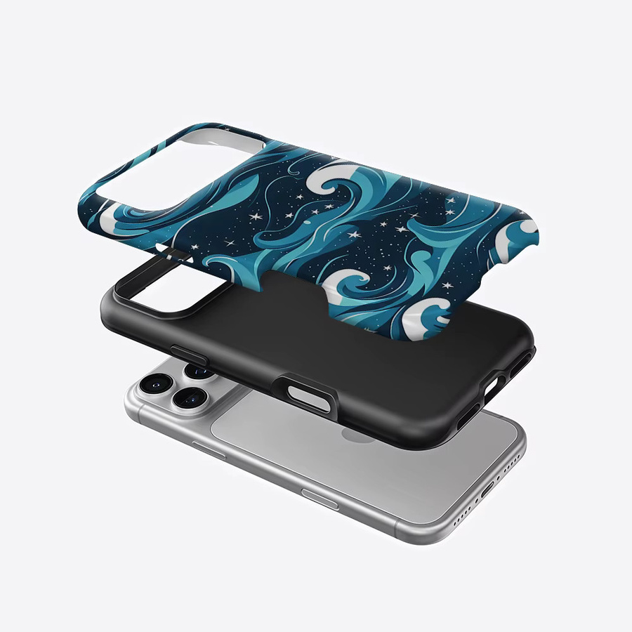 Aurea Case Matte Bumper MagSafe Schutzhülle für iPhone 17 16 15 14 13 Pro Max Night Wave Star Stoßfeste PC Hülle - Bild 2
