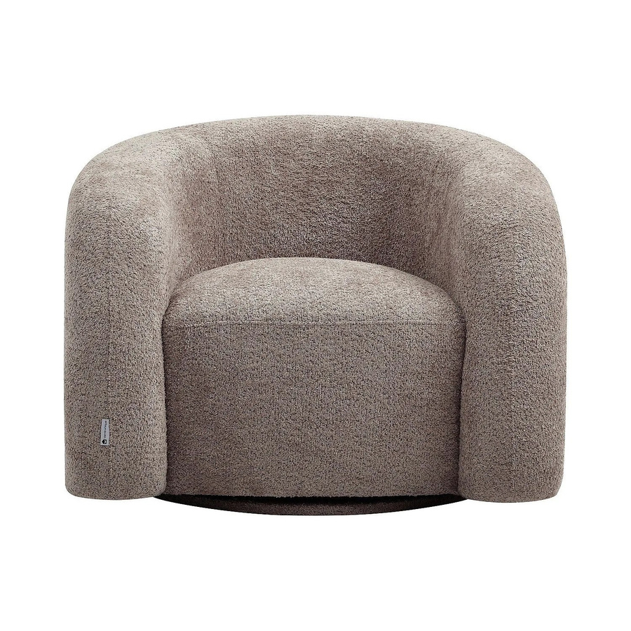 Lapiota Sessel mit gerader Rückenlehne und Armlehnen in Taupe aus Bouclé Stoff, Breite: 97 cm, Tiefe: 75 cm, Höhe: 75 cm - Bild 2