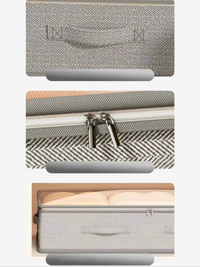 Arrow Unterbett-Aufbewahrungsbox in Grau, große gesteppte Organizer-Tasche, faltbare und platzsparende Aufbewahrungslösung für dein Schlafzimmer - Bild 3
