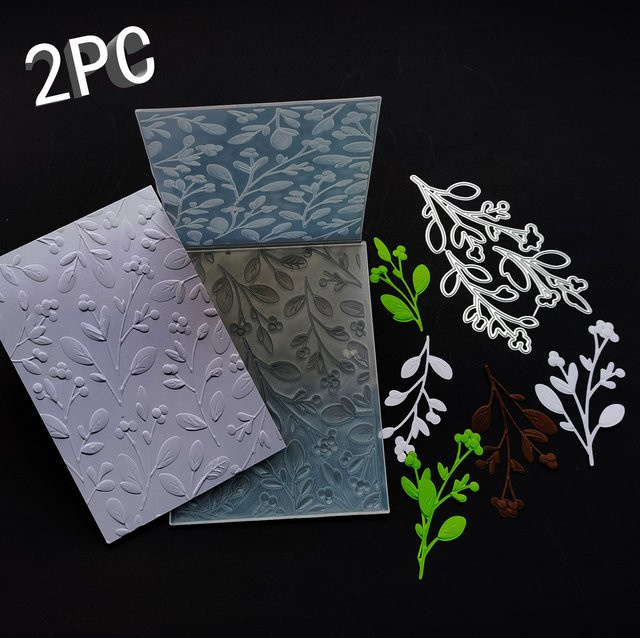 2-teiliges Set aus 3D-Reliefordnern und Schnittformen mit Elegance of Leaves and Fruits Design in Multicolour aus Kunststoff für dein Auto - Bild 1