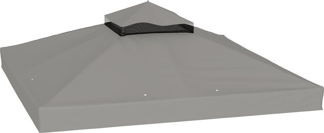 Outsunny Ersatzdach für Pavillon, wasserabweisendes Polyester mit PVC-Beschichtung, UPF 50+, Grau, B/T: 3 x 3 m - Bild 1