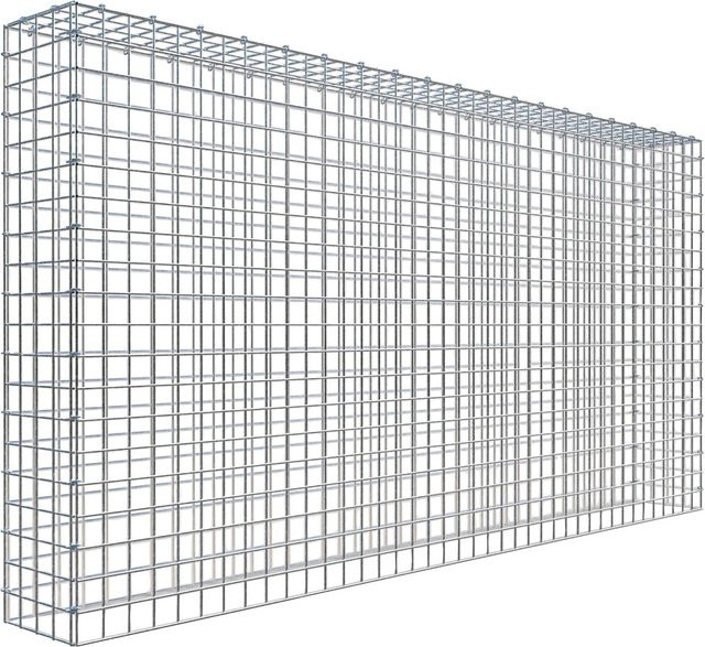 Gabiona C-Ring Anbaukorb Typ 3 in Silbergrau, Maschenweite 5 x 5 cm, B/T/H: 100 x 200 x 20 cm - Bild 1