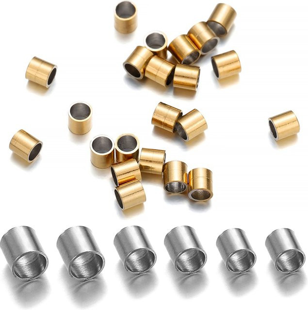 St.kunkka Rohr Stopper Spacer Perle, Edelstahl, Durchmesser 1,5 2 2,5mm, Unisex - Bild 1