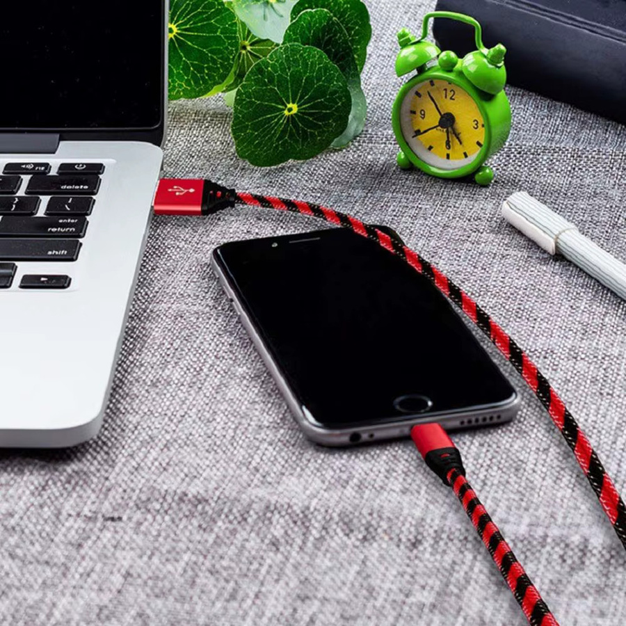 Micro USB Ladekabel aus geflochtenem Nylon für Samsung und Huawei Android Smartphones, Pink, 2A Schnellladefunktion und Datensynchronisation - Bild 2