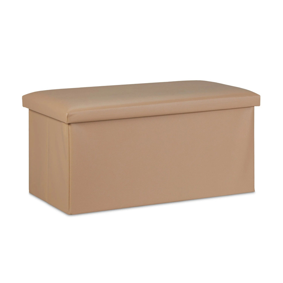 Relaxdays Sitzbank aus Kunstleder in Beige mit Stauraum, faltbar, B/T/H: 76,5 x 37,5 x 38,5 cm - Bild 2
