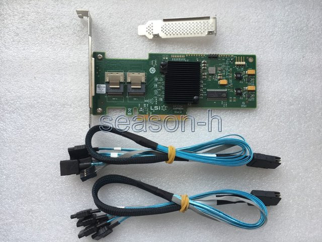 LSI 9210-8i SAS2008 SAS/SATA JBOD Controller Card im IT-Modus inklusive 2 SATA-Kabel - Bild 1