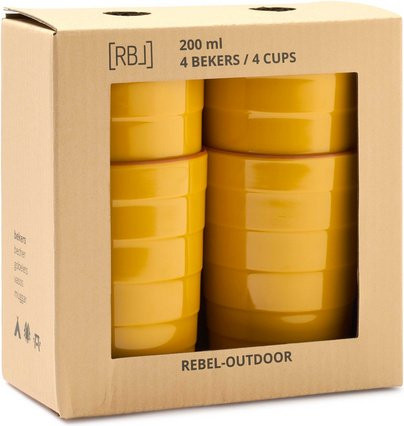 RBL rebel outdoor Becher 4er Set aus Melamin in Gelb, 200 ml - Bild 1